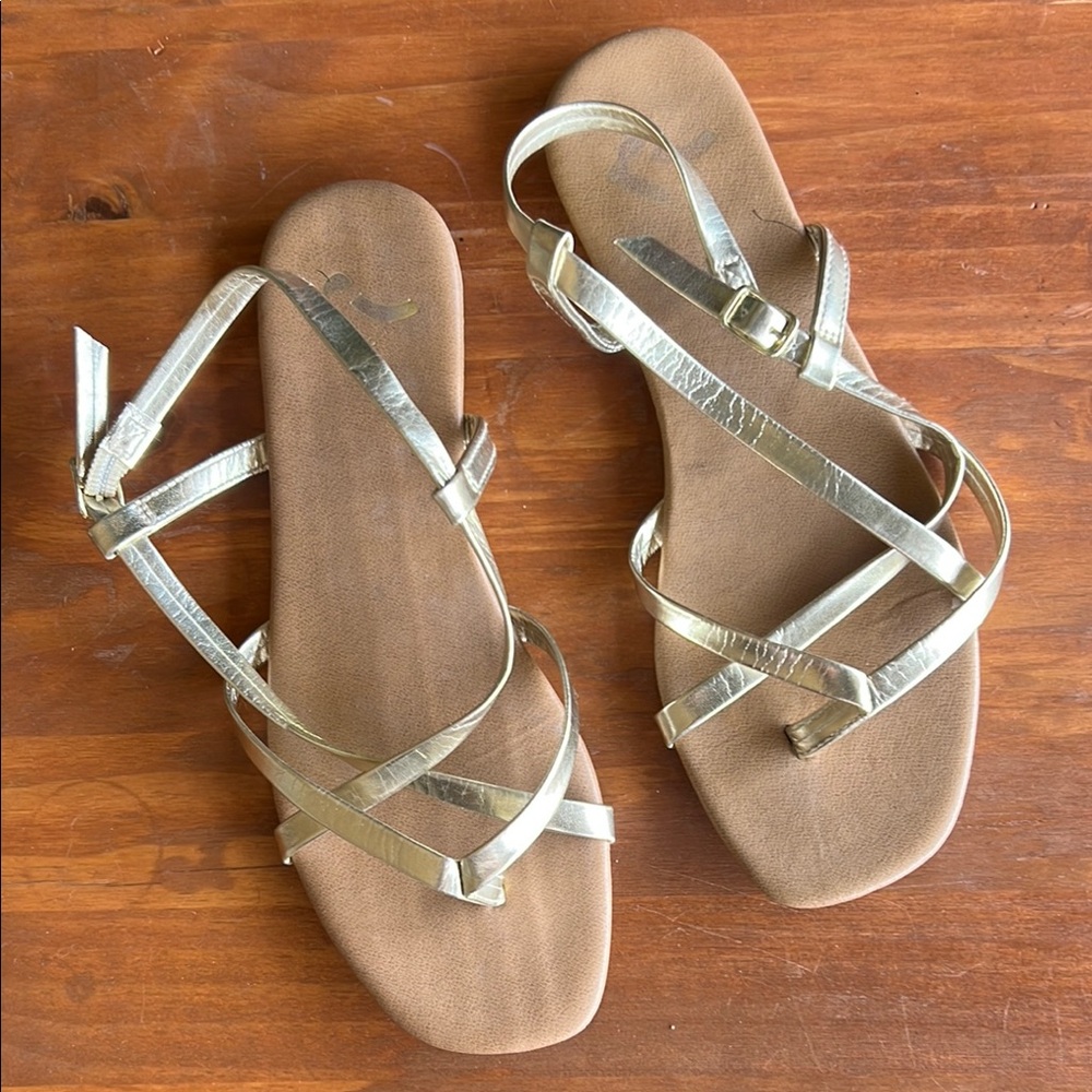 Elegant Gold Strappy Sandals